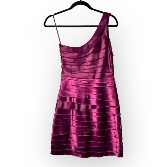 Sakura Asymmetrical Layered Dress Magenta XS - Picture 2 of 8
